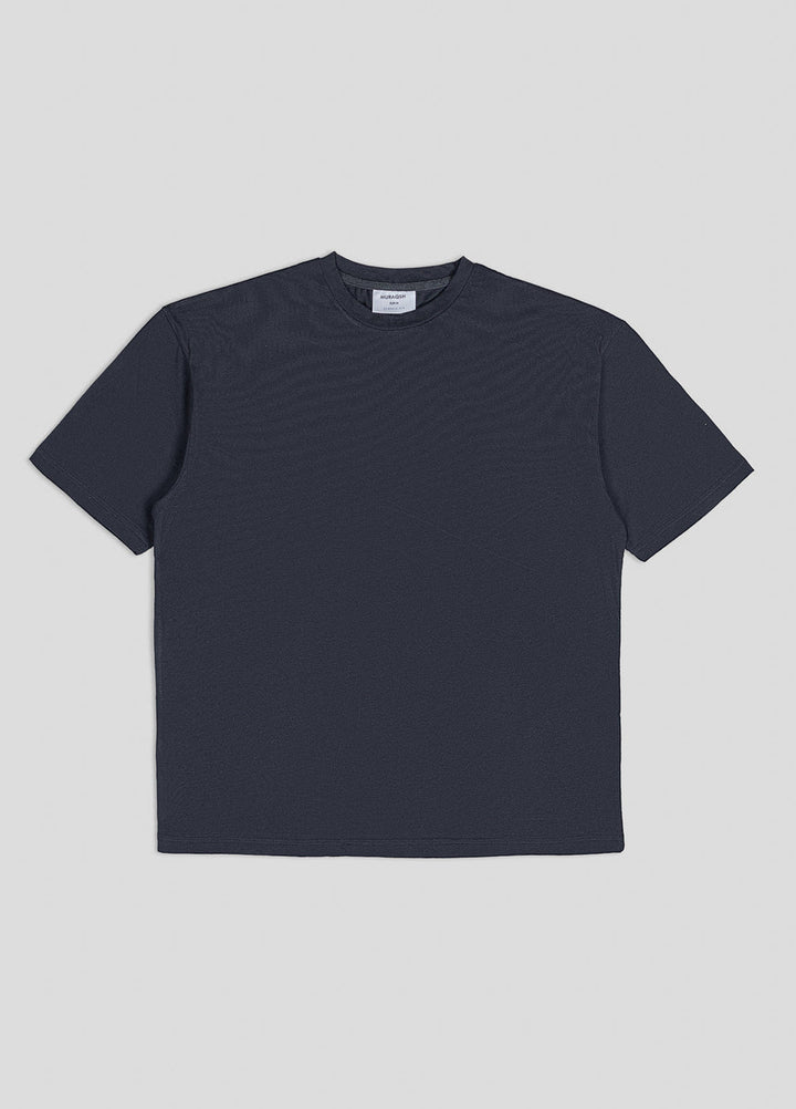 Muraqsh Ready To Wear Solids Cotton Men Black Basic Oversized Tee ABD-BBOT - Summer Collection