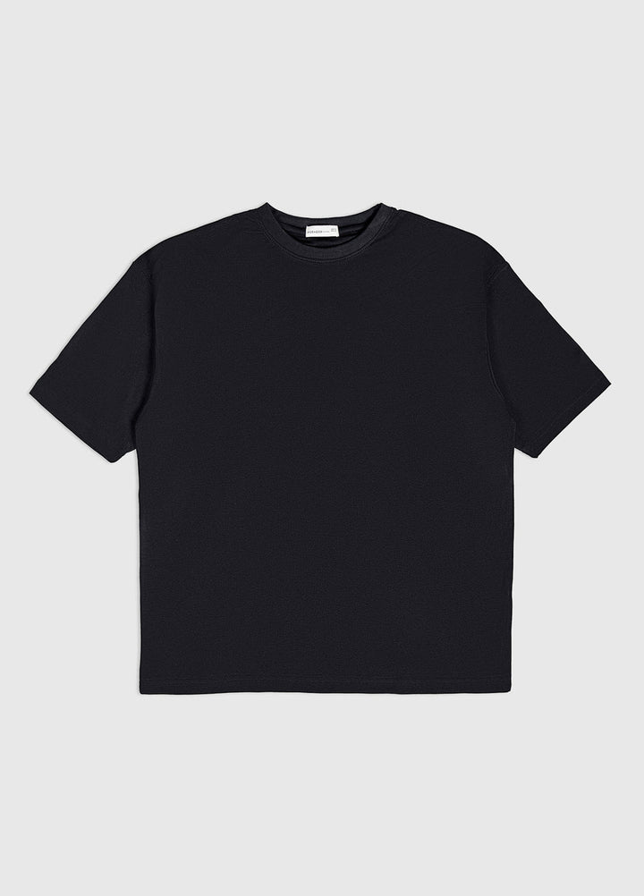 Muraqsh Ready To Wear Solids Cotton Men Black Interlock Oversized Tee ADB-BIOT - Summer Collection