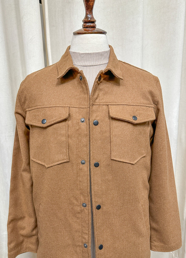 Muraqsh Ready To Wear Solids Cotton Men Camel Wool Coat ABD-CWC - Summer Collection