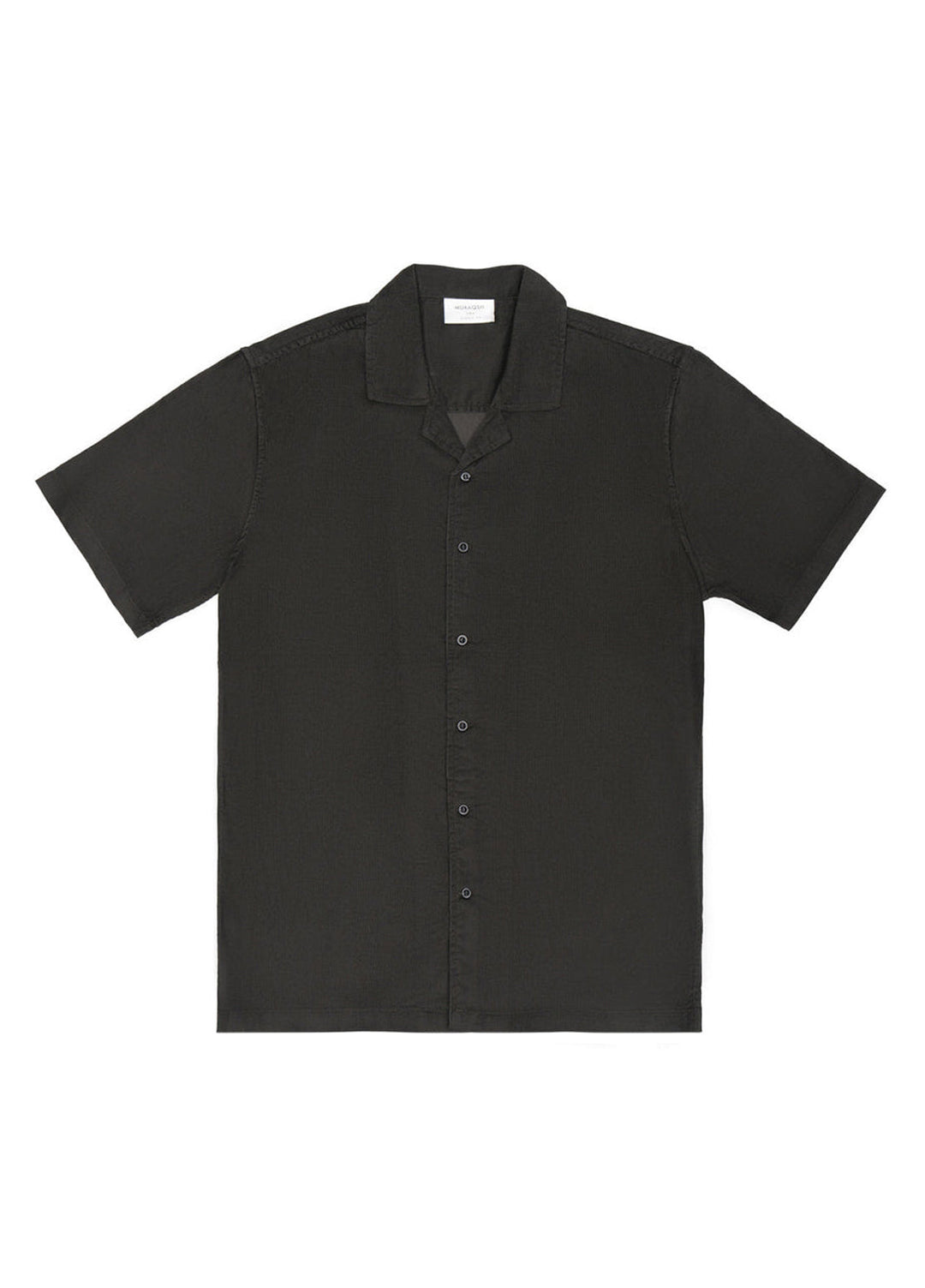 Muraqsh Ready To Wear Solids Cotton Men Deep Grey Corduroy Revere Button Down Shirt Half Sleeves ABD-GCRPHS - Summer Collection