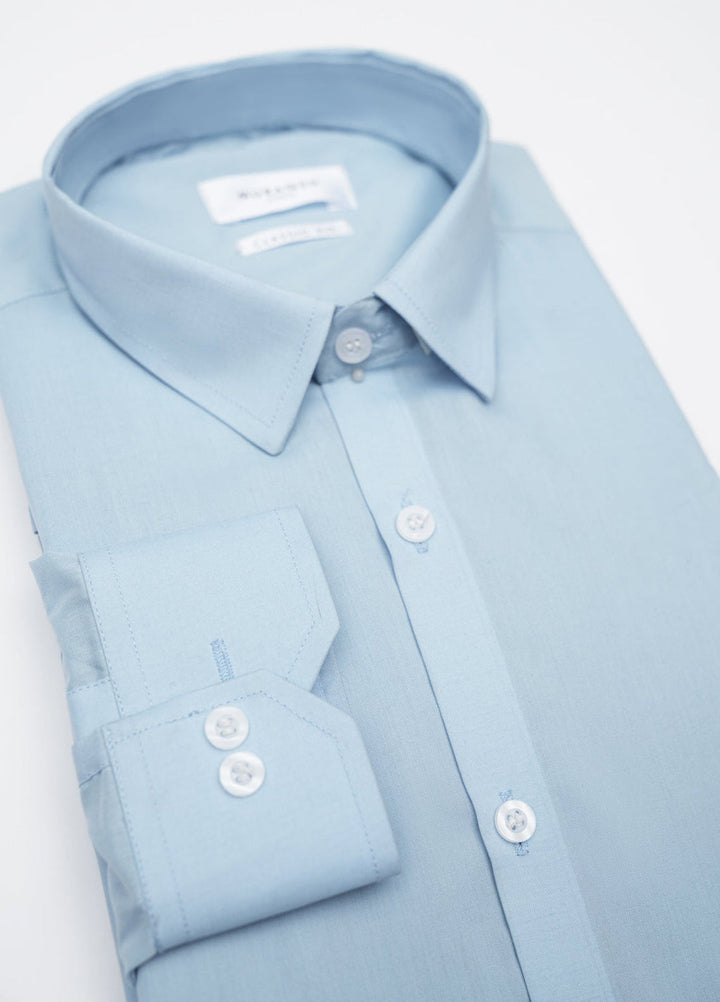 Muraqsh Ready To Wear Solids Cotton Men Sapphire Blue Plain Formal Shirt ABDBPFS - Summer Collection