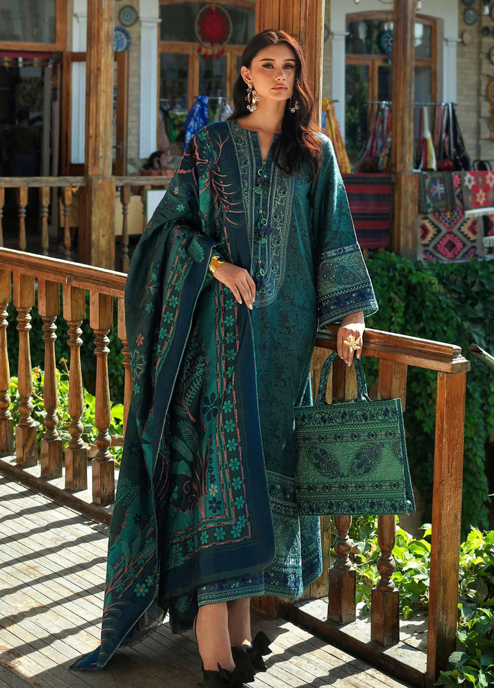 Echoes of Registan by Mushq Unstitched Embroidered Jacquard 3 Piece Suit MU26UER Azure Echo MUNWI260109 - Casual Collection
