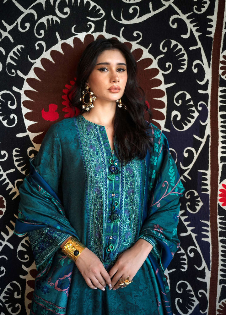 Echoes of Registan by Mushq Unstitched Embroidered Jacquard 3 Piece Suit MU26UER Azure Echo MUNWI260109 - Casual Collection