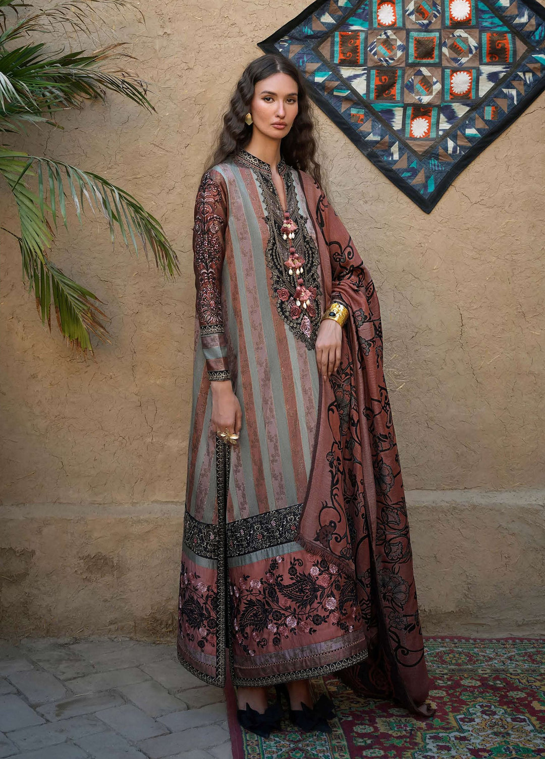 Echoes of Registan by Mushq Unstitched Embroidered Jacquard 3 Piece Suit MU26UER Desert Dusk MUNWI260104 - Casual Collection