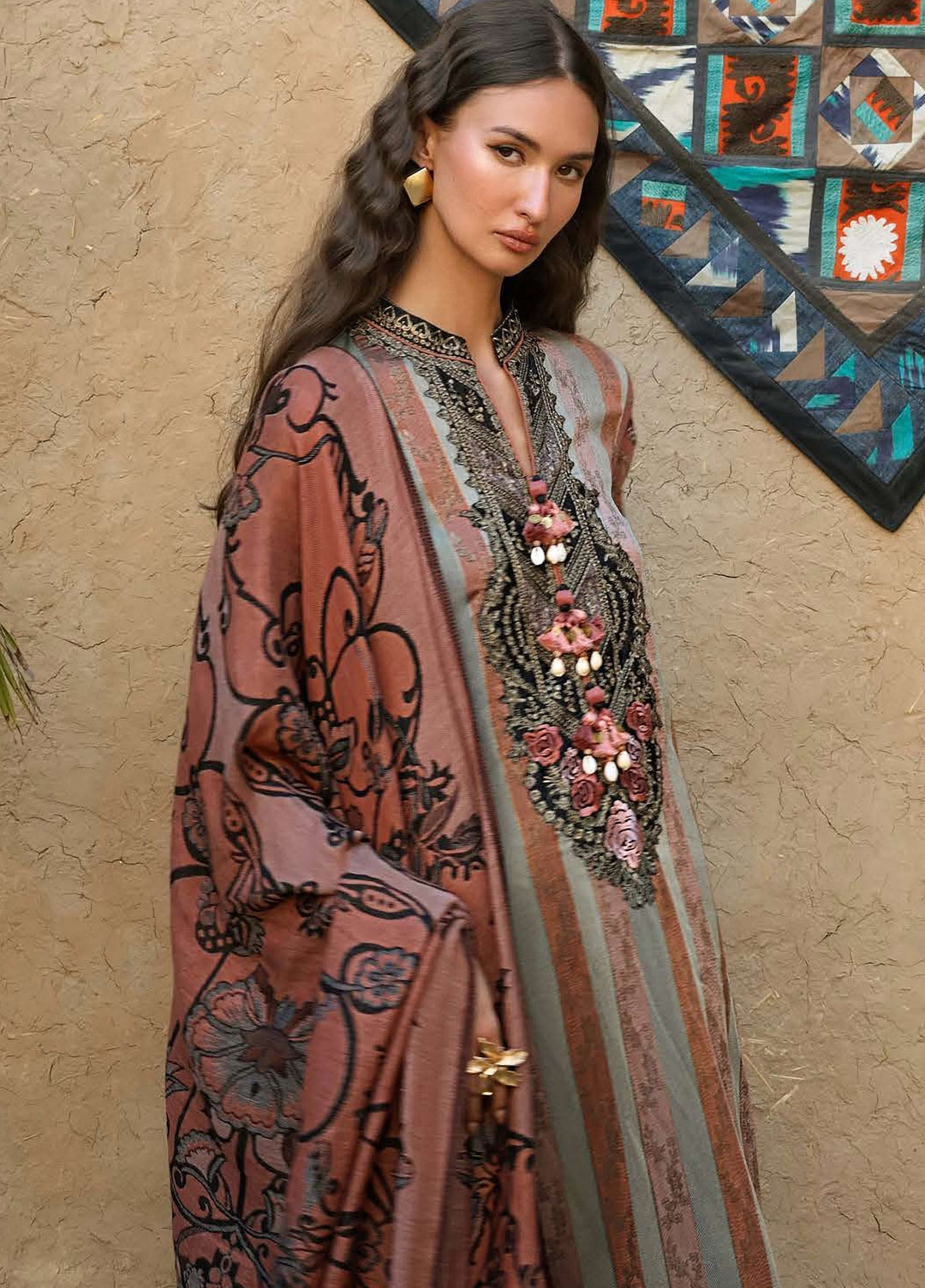Echoes of Registan by Mushq Unstitched Embroidered Jacquard 3 Piece Suit MU26UER Desert Dusk MUNWI260104 - Casual Collection