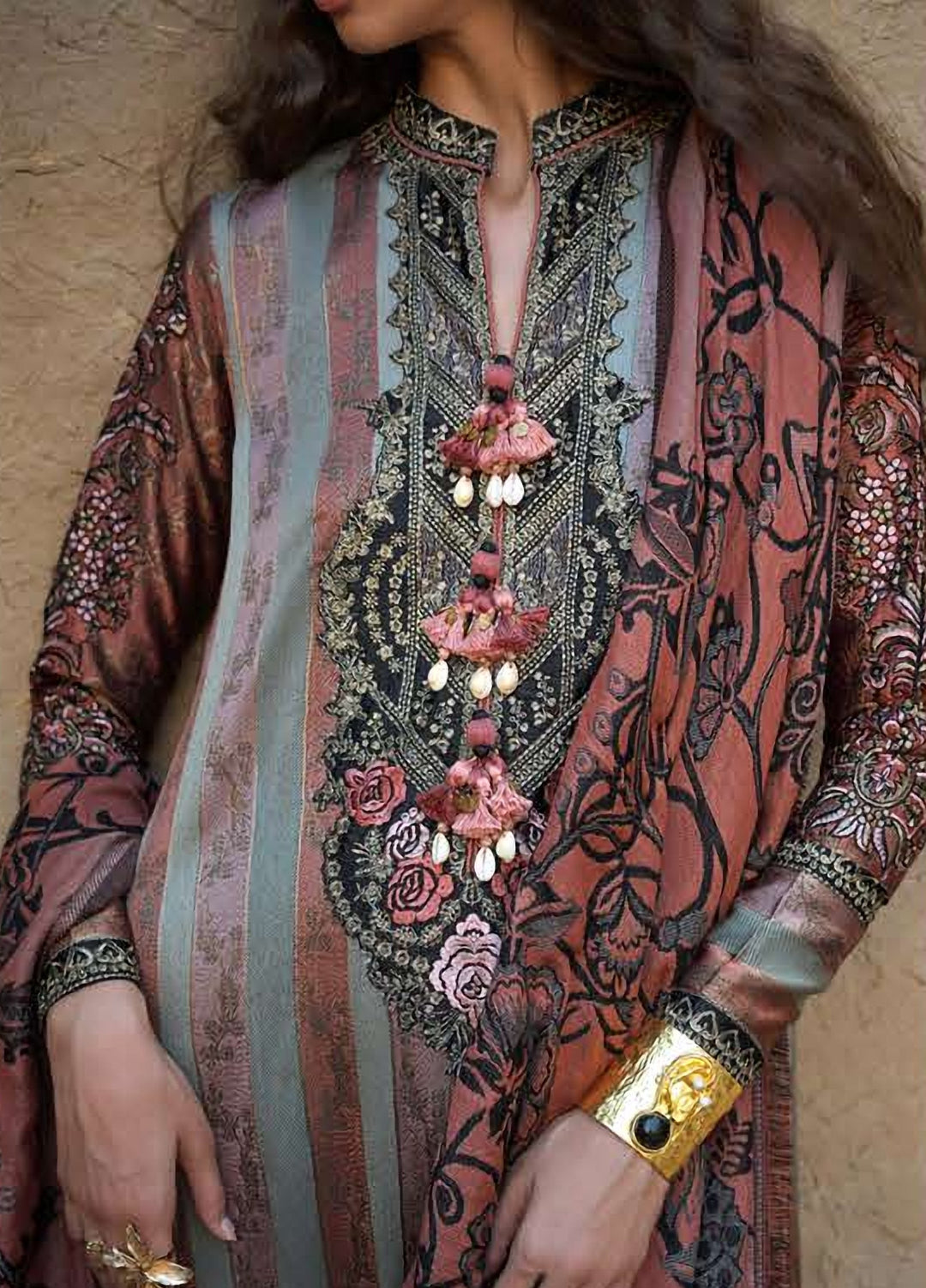 Echoes of Registan by Mushq Unstitched Embroidered Jacquard 3 Piece Suit MU26UER Desert Dusk MUNWI260104 - Casual Collection