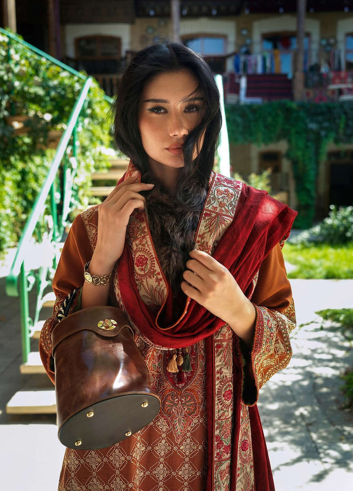 Echoes of Registan by Mushq Unstitched Embroidered Corduroy 3 Piece Suit MU26UER Rumi Sunset MUNWI260111 - Casual Collection