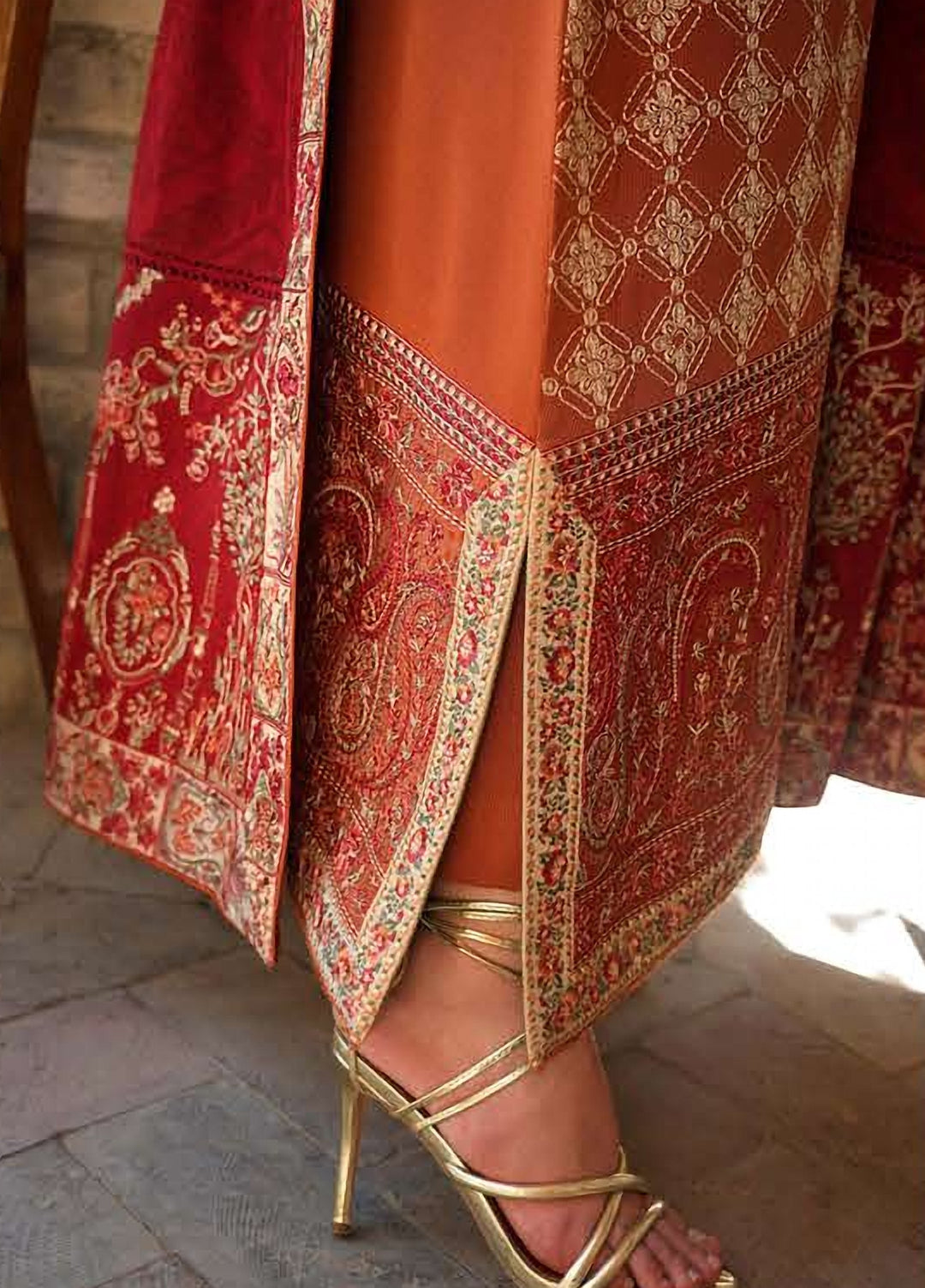 Echoes of Registan by Mushq Unstitched Embroidered Corduroy 3 Piece Suit MU26UER Rumi Sunset MUNWI260111 - Casual Collection