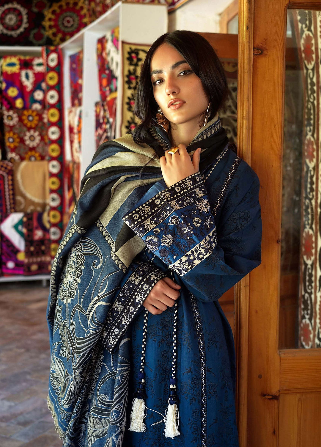 Echoes of Registan by Mushq Unstitched Embroidered Jacquard 3 Piece Suit MU26UER Sapphire Sultana MUNWI260107 - Casual Collection