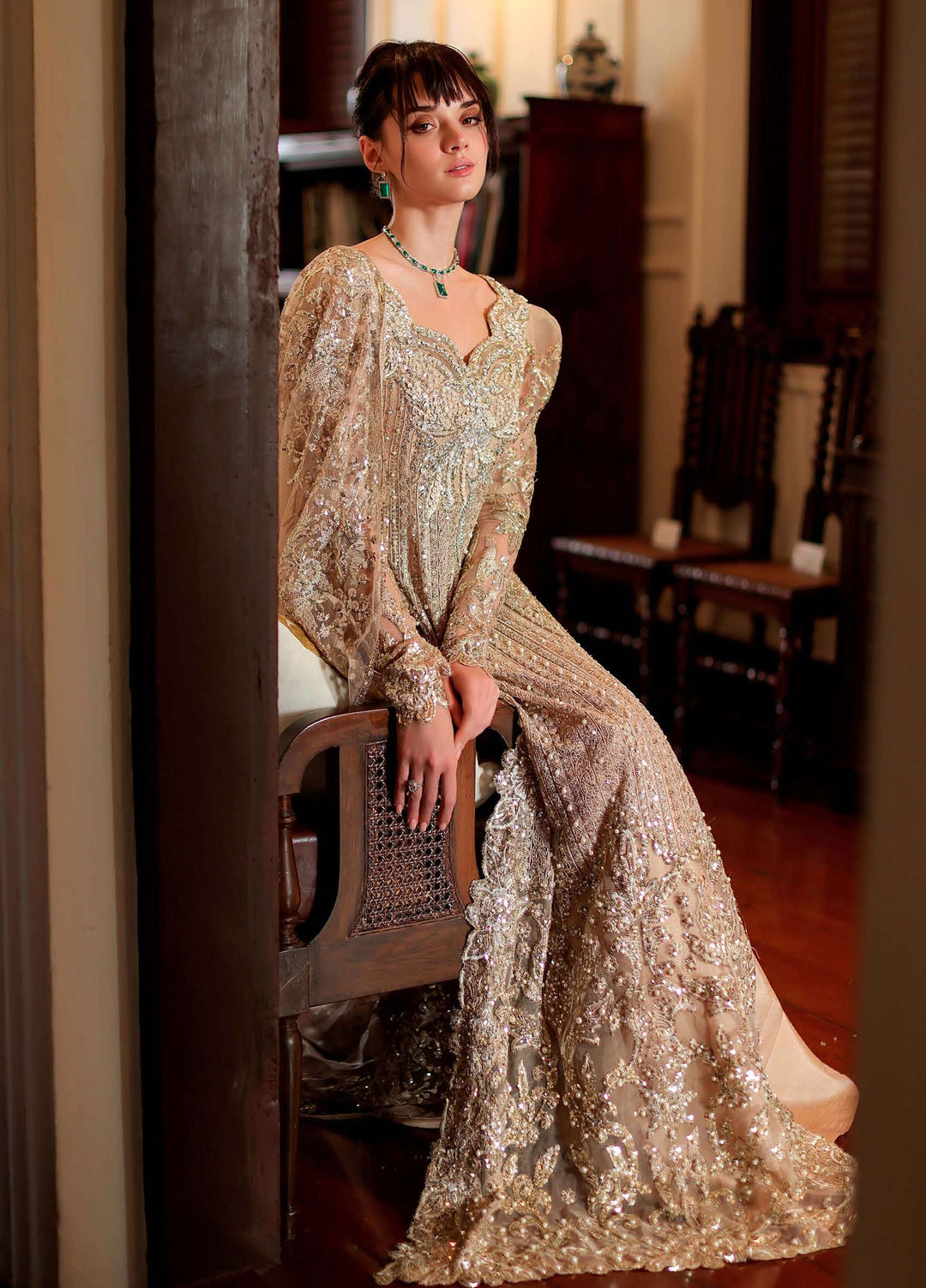 Stardust Love by Mushq Unstitched Embroidered Net 3 Piece Suit MU26USL Eternal Glow MUNWD260102 - Wedding Collection