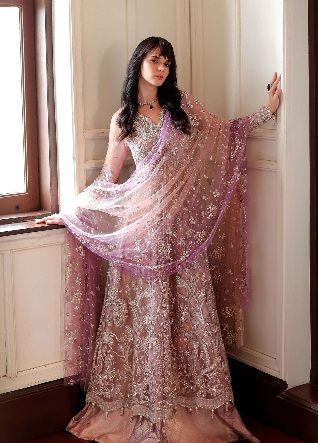 Stardust Love by Mushq Unstitched Embroidered Net 3 Piece Suit MU26USL Midnight Wish MUNWD260105 - Wedding Collection