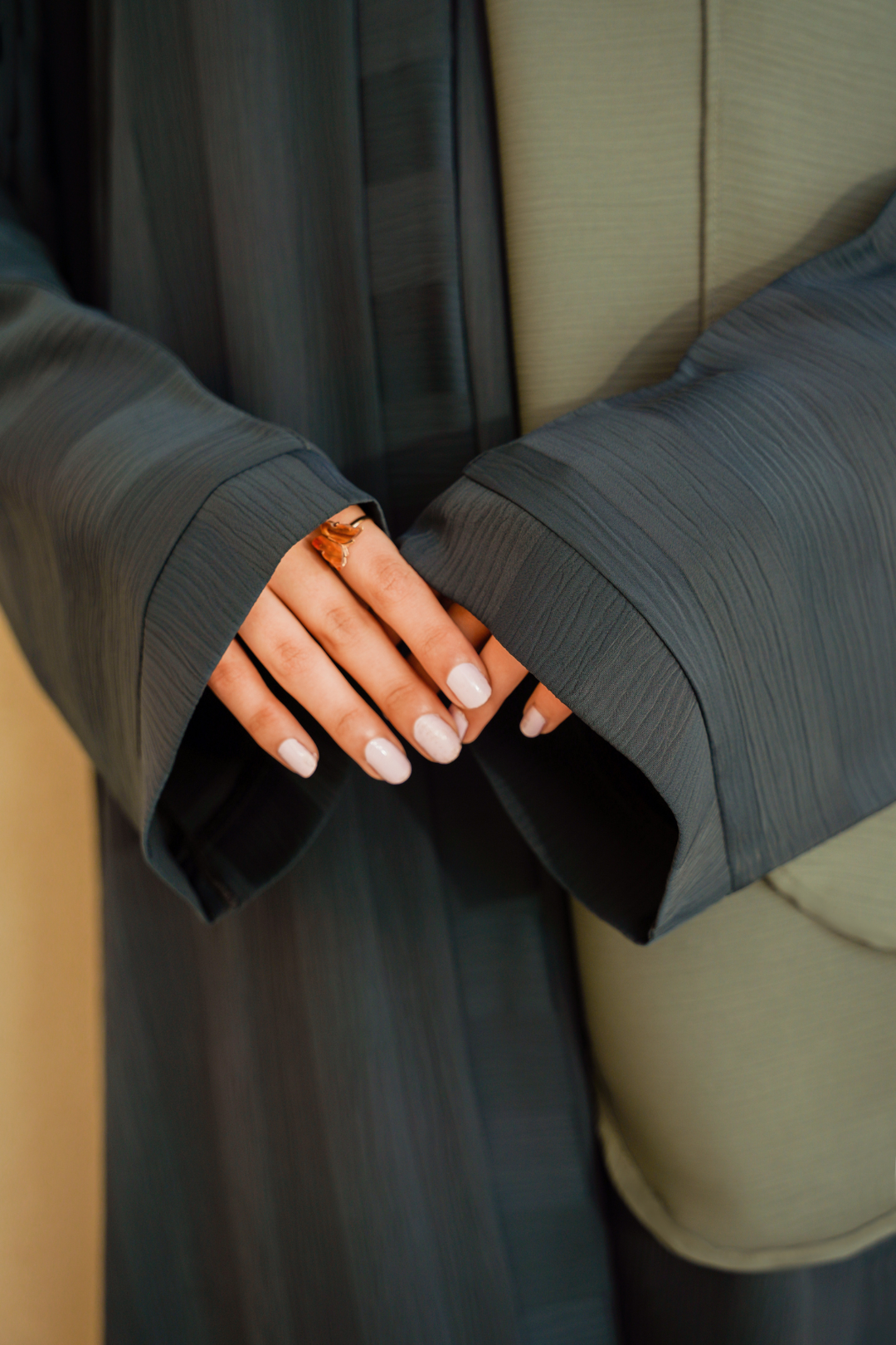 Divinely Crafted Abaya Casual Crepe 1 Piece Nahar Abaya | Buttoned Up