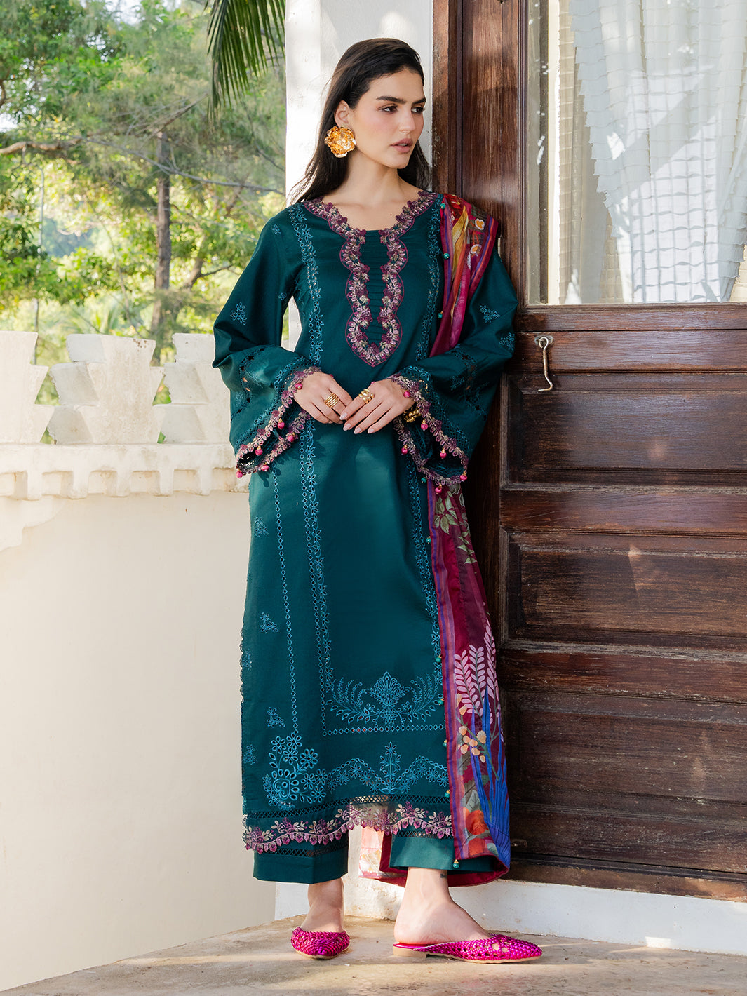 Dareen by Izel Unstitched Embroidered Lawn 3 Piece Suit Nashmia - Eid Collection