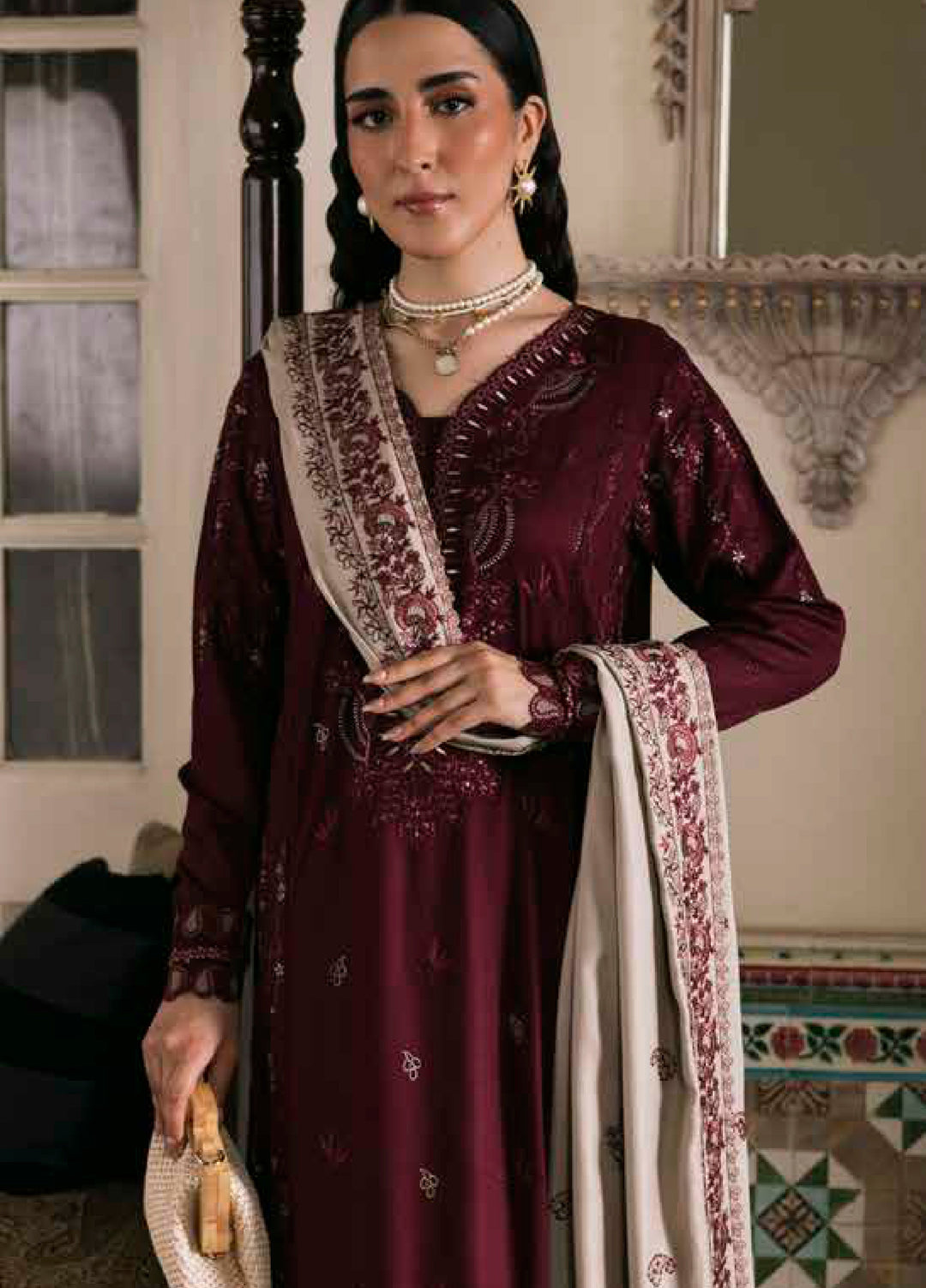 Nureh Exclusive Unstitched Luxury Winter Linen Printed Suits 3 Piece NU25NW NE-176 - Winter Collection