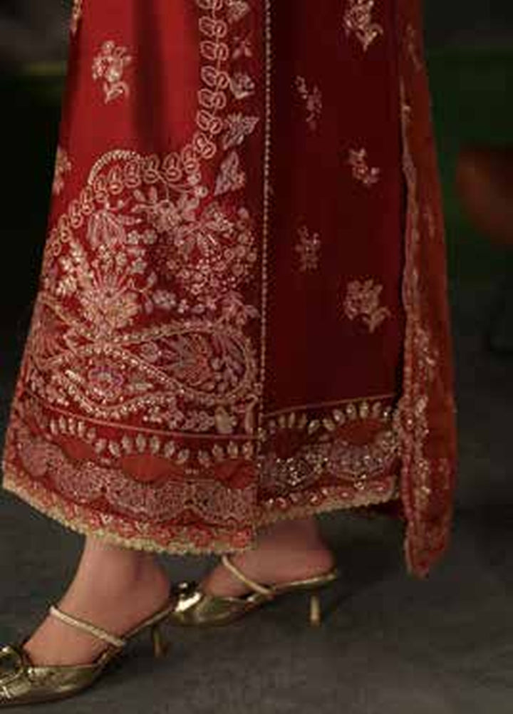 Verve Silk Edit by Emaan Adeel Unstitched Embroidered Raw Silk 3 Piece Suit EA26UVF Noemie - Festive Collection