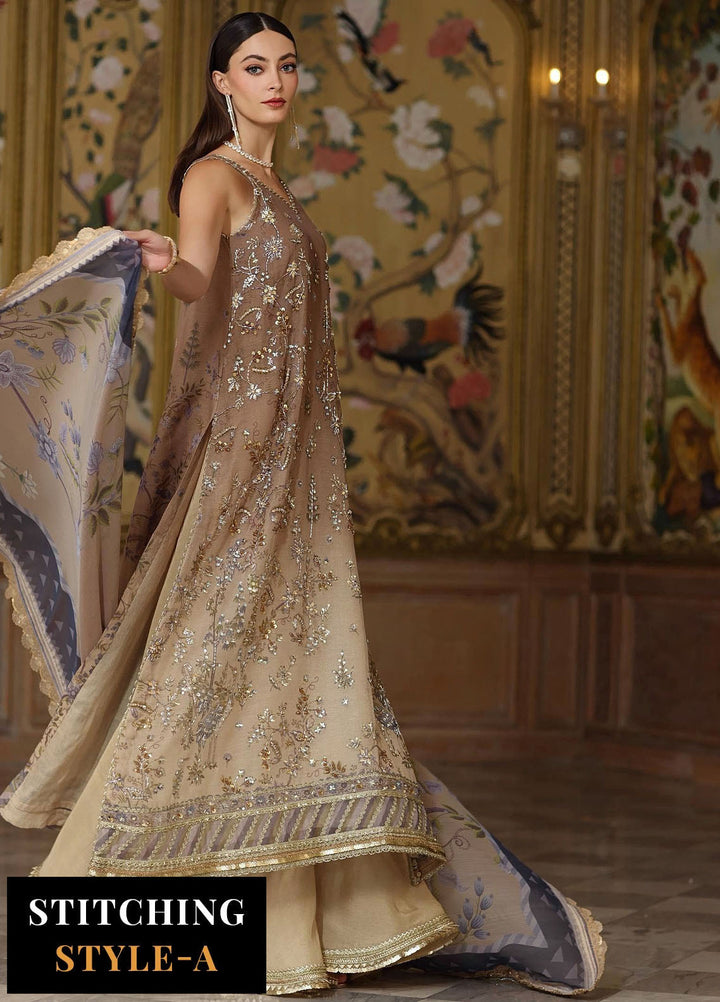 Noor by Saadia Asad Embroidered Cotton Net Suits Unstitched 3 Piece NSA25UF D-02 - Formals Collection