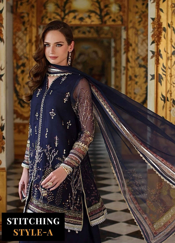 Noor by Saadia Asad Embroidered Cotton Net Suits Unstitched 3 Piece NSA25UF D-03 - Formals Collection