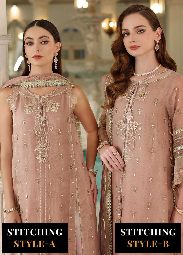 Noor by Saadia Asad Embroidered Cotton Net Suits Unstitched 3 Piece NSA25UF D-04 - Formals Collection