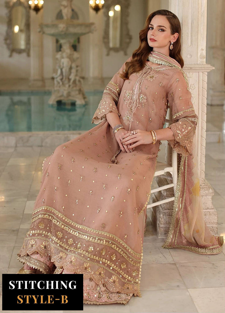 Noor by Saadia Asad Embroidered Cotton Net Suits Unstitched 3 Piece NSA25UF D-04 - Formals Collection