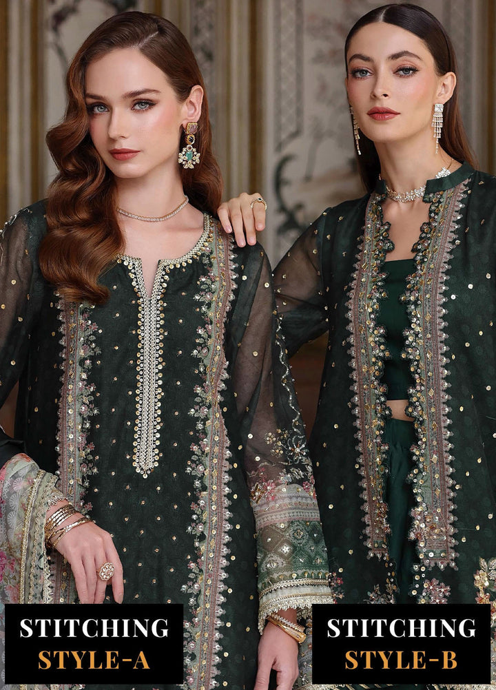 Noor by Saadia Asad Embroidered Cotton Net Suits Unstitched 3 Piece NSA25UF D-05 - Formals Collection