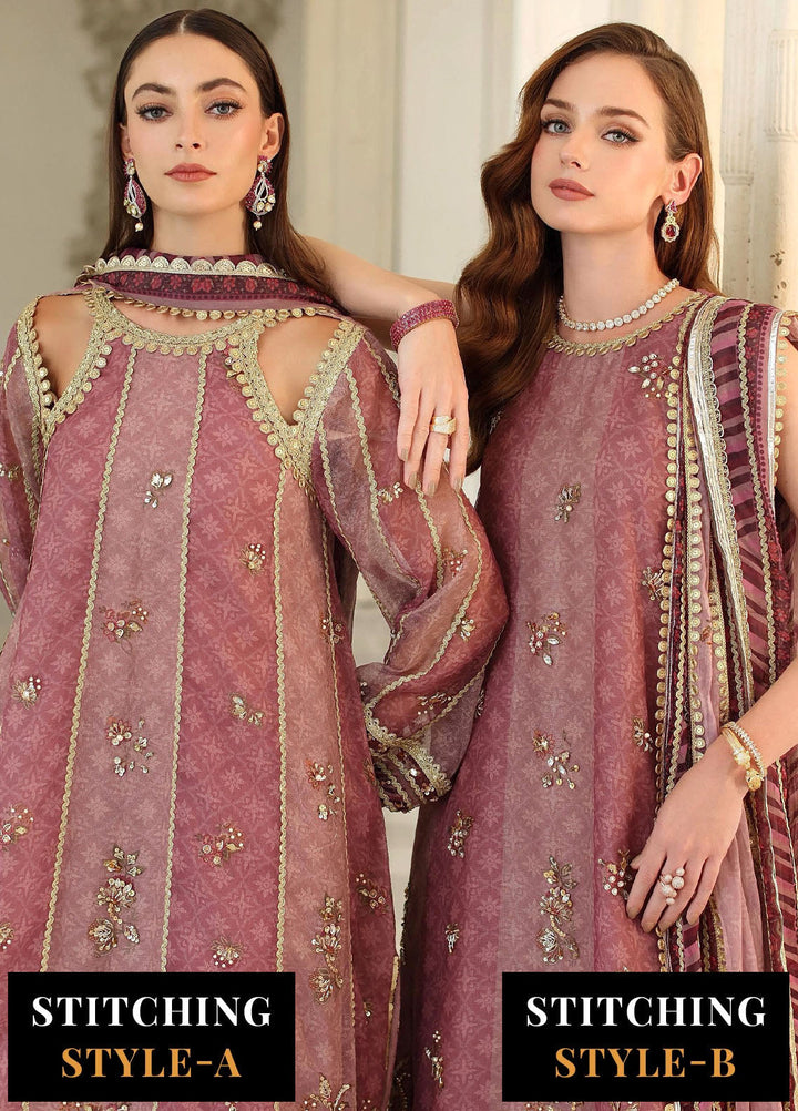 Noor by Saadia Asad Embroidered Cotton Net Suits Unstitched 3 Piece NSA25UF D-06 - Formals Collection