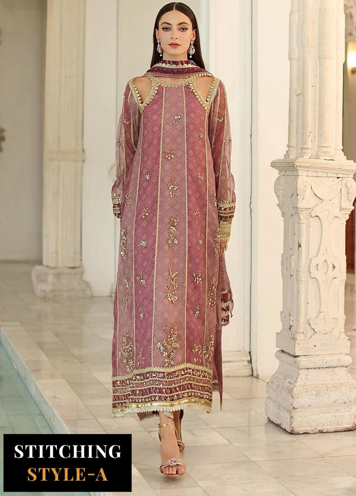 Noor by Saadia Asad Embroidered Cotton Net Suits Unstitched 3 Piece NSA25UF D-06 - Formals Collection