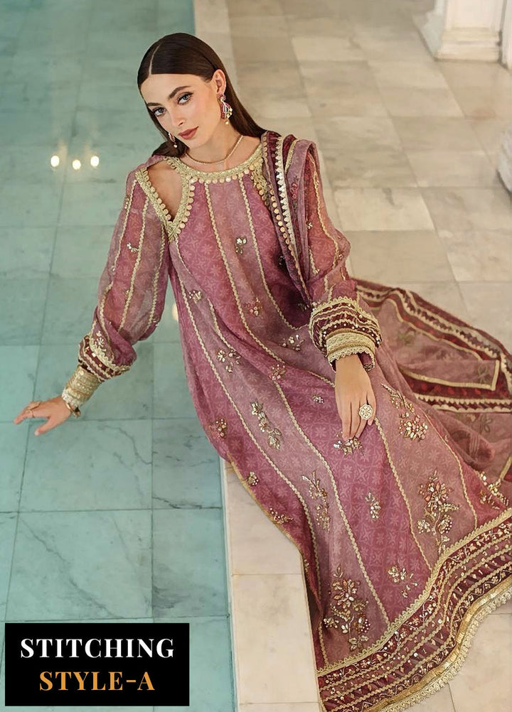 Noor by Saadia Asad Embroidered Cotton Net Suits Unstitched 3 Piece NSA25UF D-06 - Formals Collection