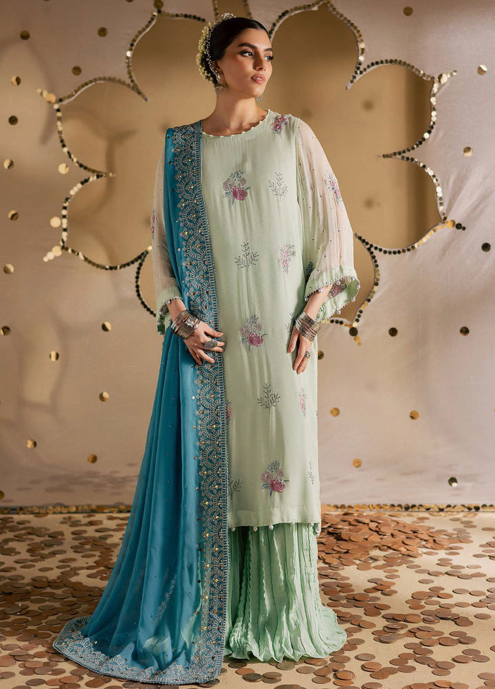 Nureh Embroidered Chiffon Suits Unstitched 3 Piece NU25MEU MK - 13 - Formals Collection
