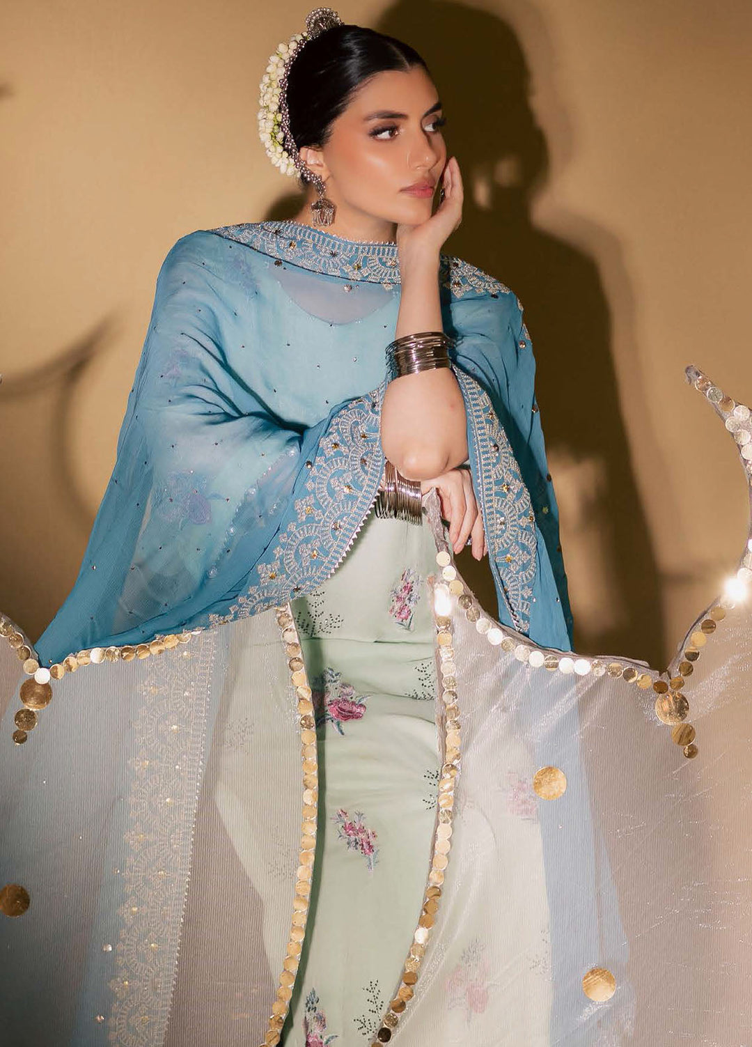 Nureh Embroidered Chiffon Suits Unstitched 3 Piece NU25MEU MK - 13 - Formals Collection