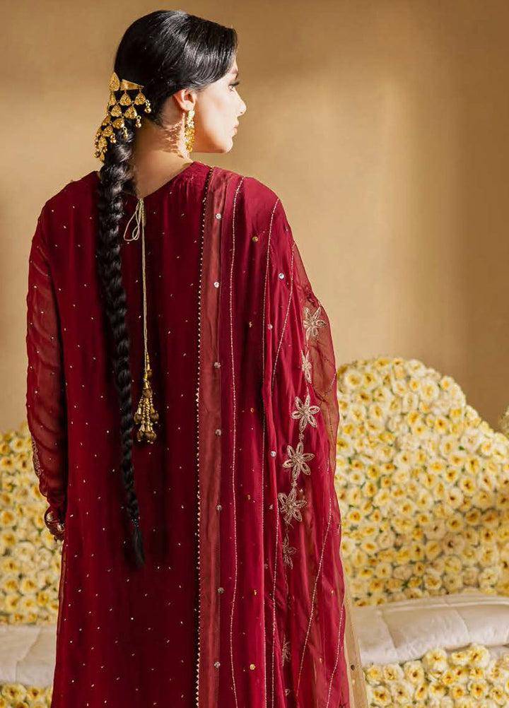 Nureh Embroidered Chiffon Suits Unstitched 3 Piece NU25MEU MK - 16 - Formals Collection