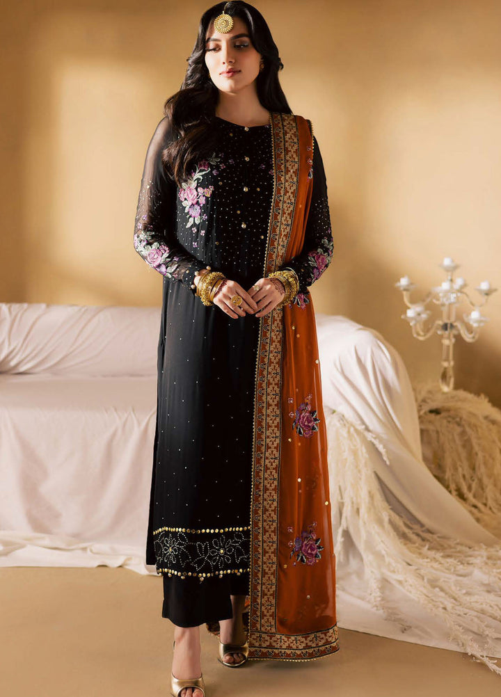 Nureh Embroidered Chiffon Suits Unstitched 3 Piece NU25MEU MK - 18 - Formals Collection