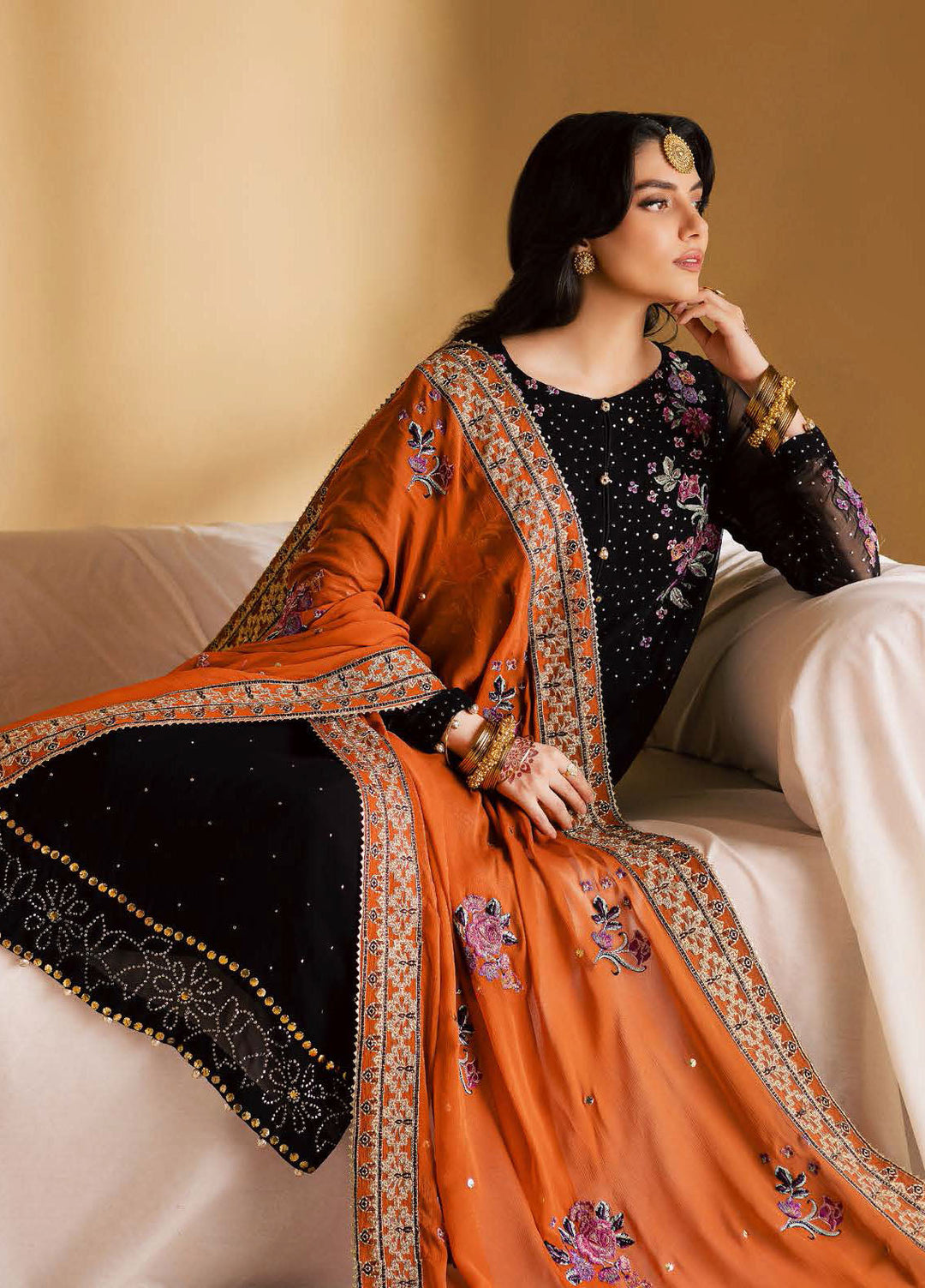 Nureh Embroidered Chiffon Suits Unstitched 3 Piece NU25MEU MK - 18 - Formals Collection