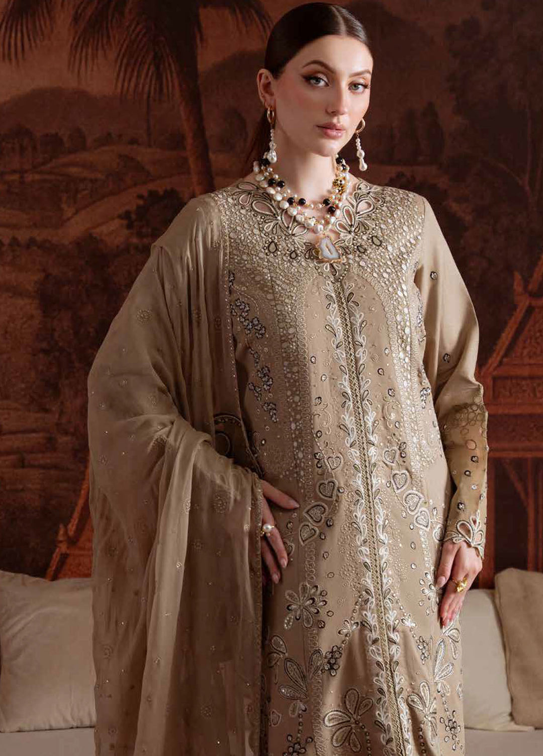 Nureh Embroidered Karandi Suits Unstitched 3 Piece NU25NK NE-170 - Winter Collection