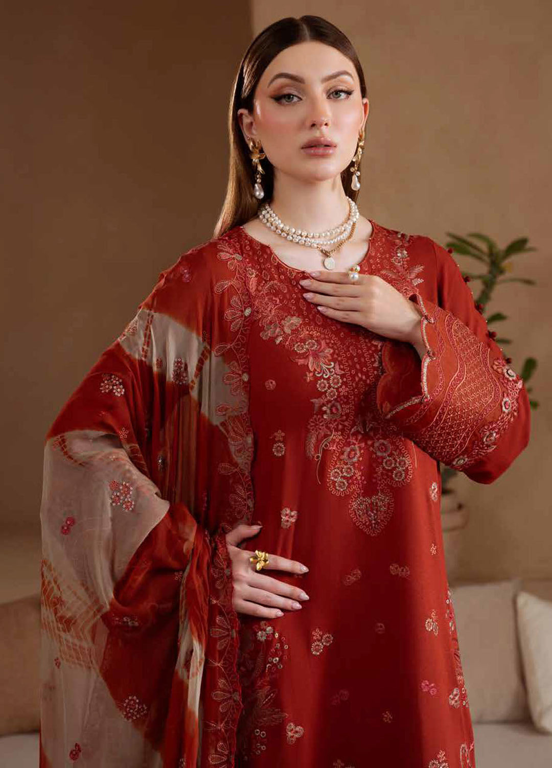 Nureh Embroidered Karandi Suits Unstitched 3 Piece NU25NK NE-171 - Winter Collection