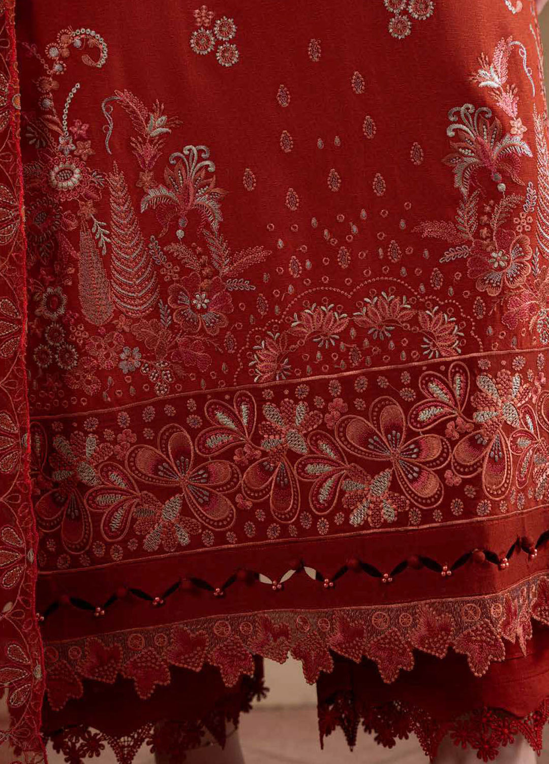 Nureh Embroidered Karandi Suits Unstitched 3 Piece NU25NK NE-171 - Winter Collection