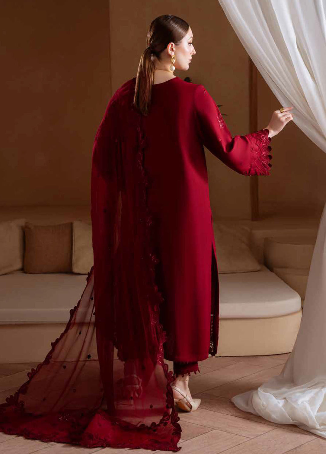 Nureh Embroidered Karandi Suits Unstitched 3 Piece NU25NK NE-173 - Winter Collection