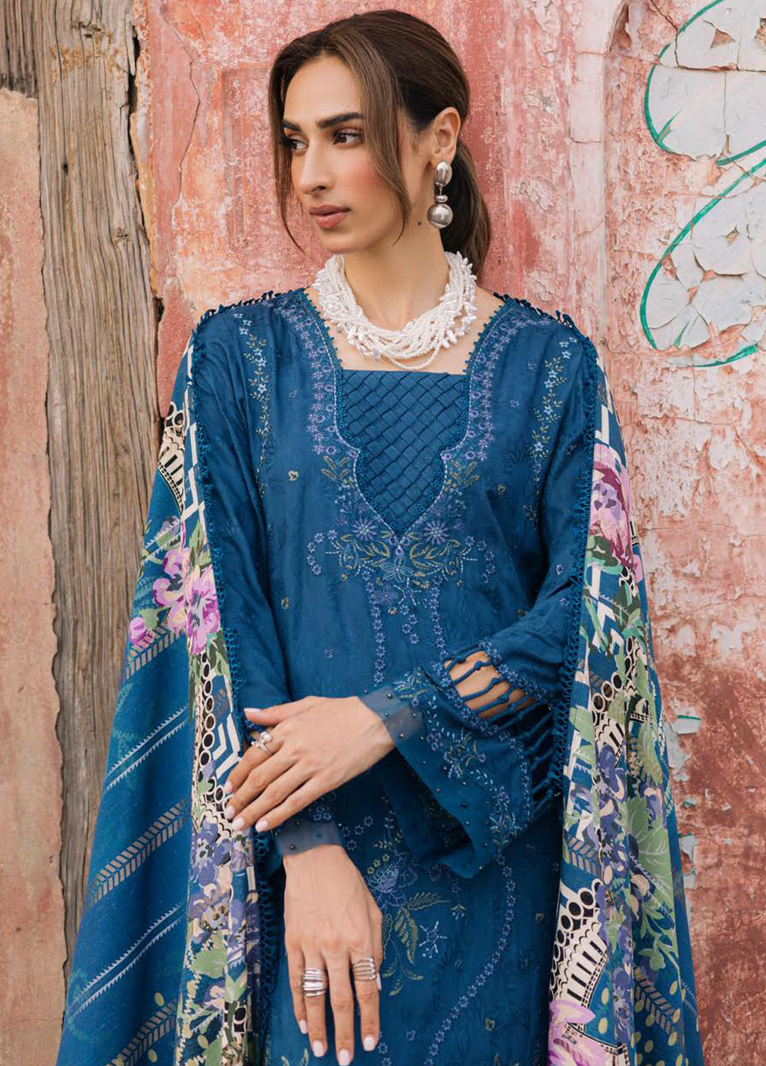 Maya by Nureh Embroidered Linen Suits Unstitched 3 Piece NU25ML NW-102 - Winter Collection