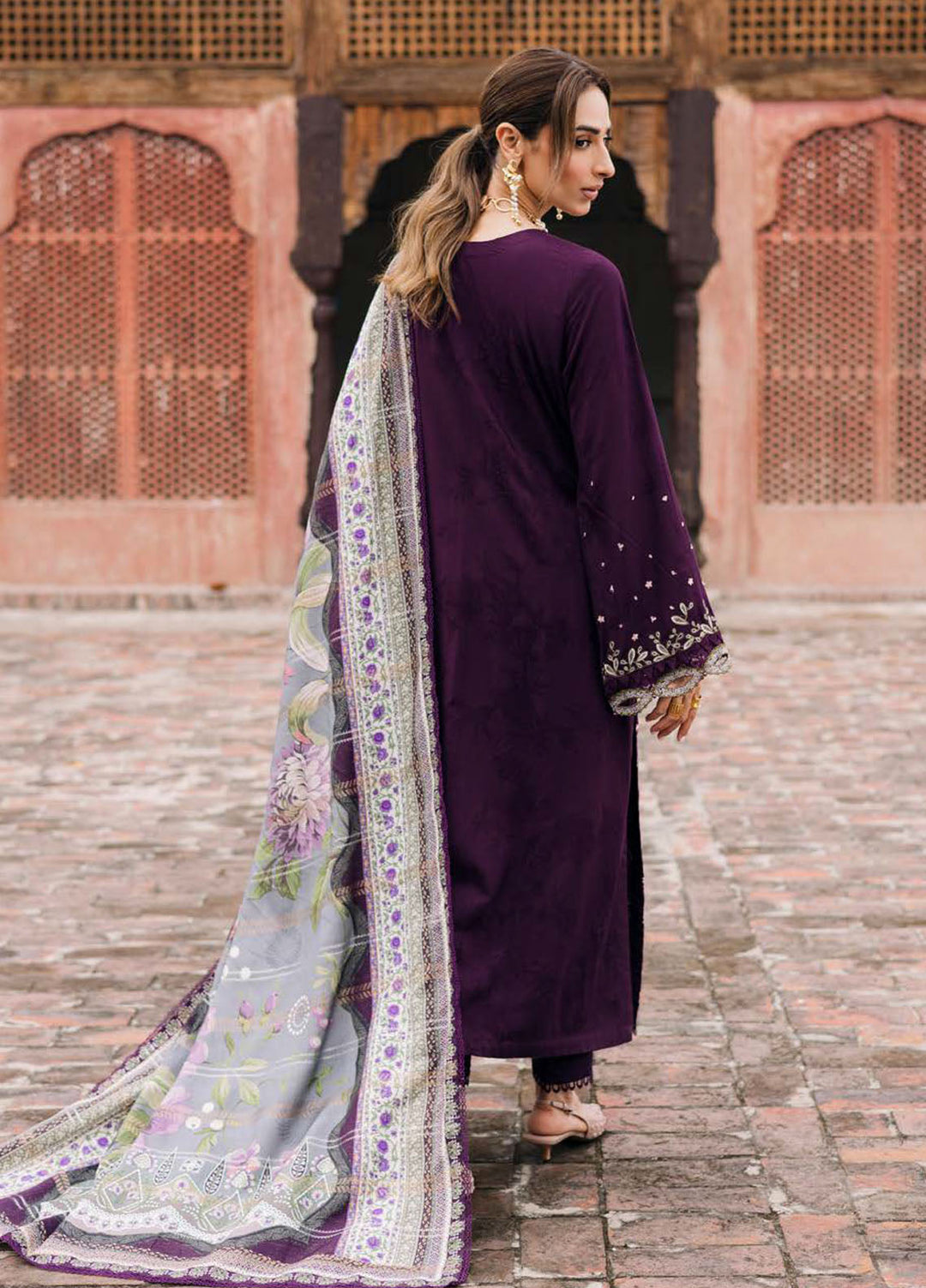 Maya by Nureh Embroidered Linen Suits Unstitched 3 Piece NU25ML NW-104 - Winter Collection