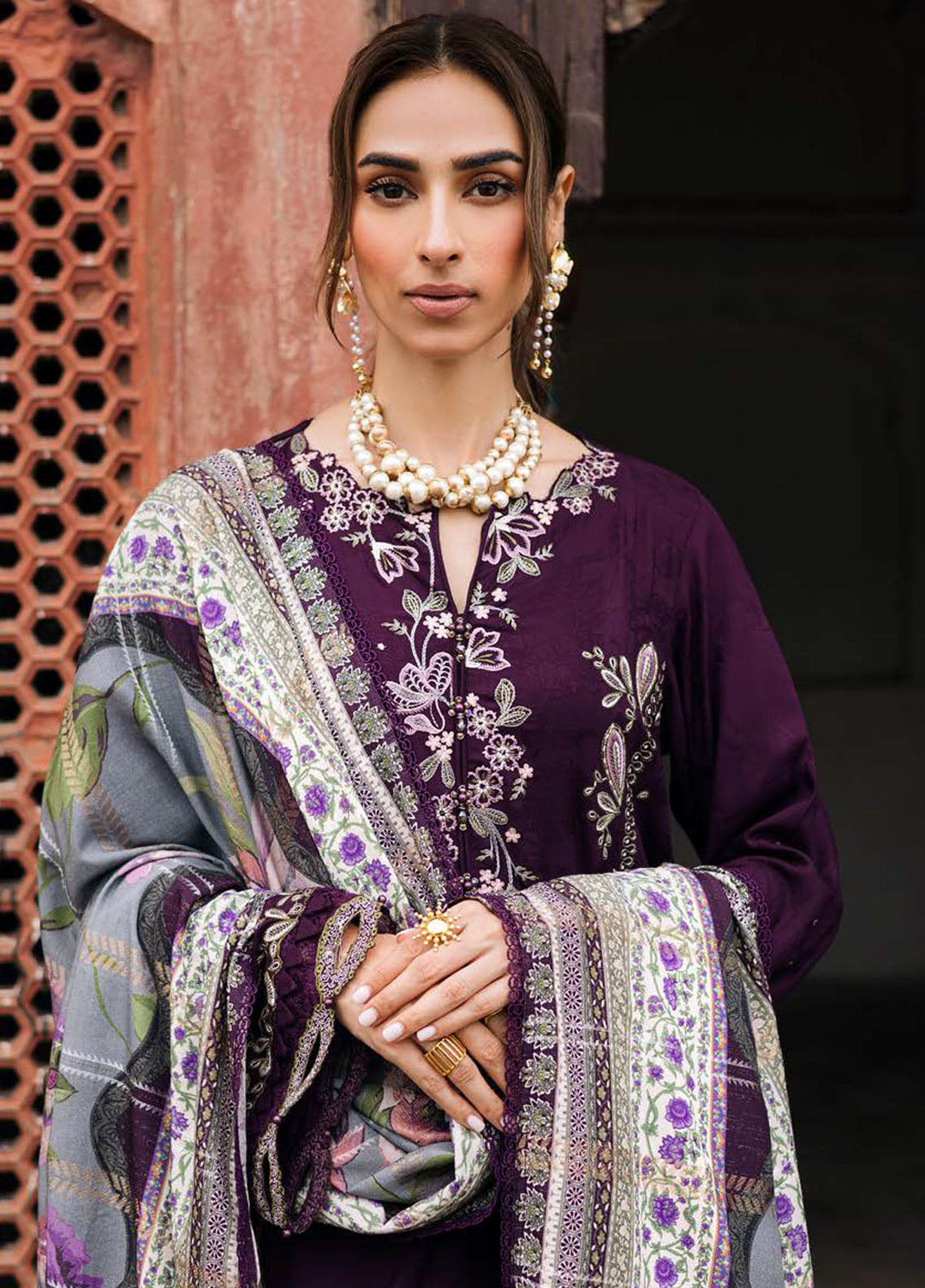 Maya by Nureh Embroidered Linen Suits Unstitched 3 Piece NU25ML NW-104 - Winter Collection