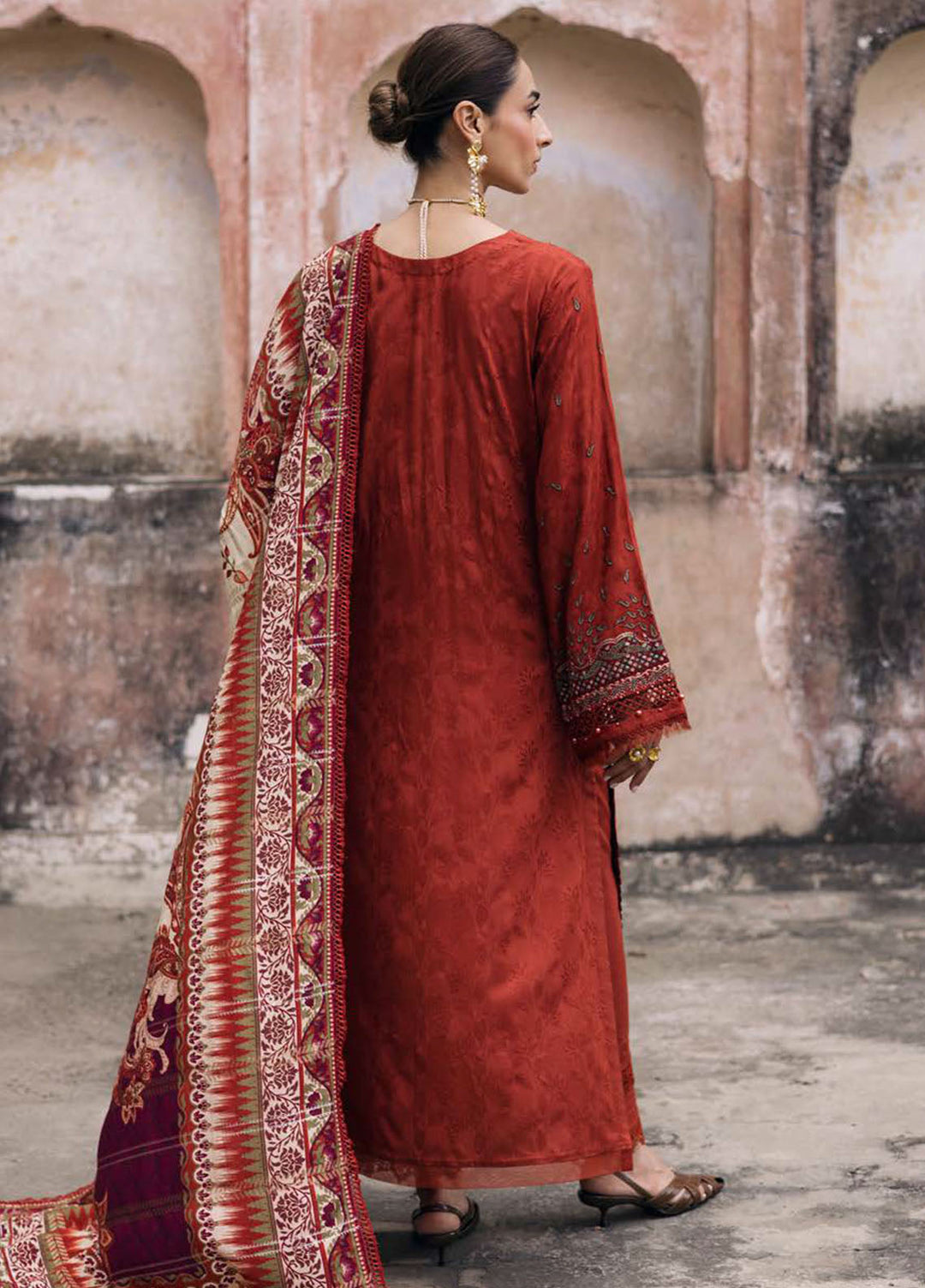 Maya by Nureh Embroidered Linen Suits Unstitched 3 Piece NU25ML NW-105 - Winter Collection