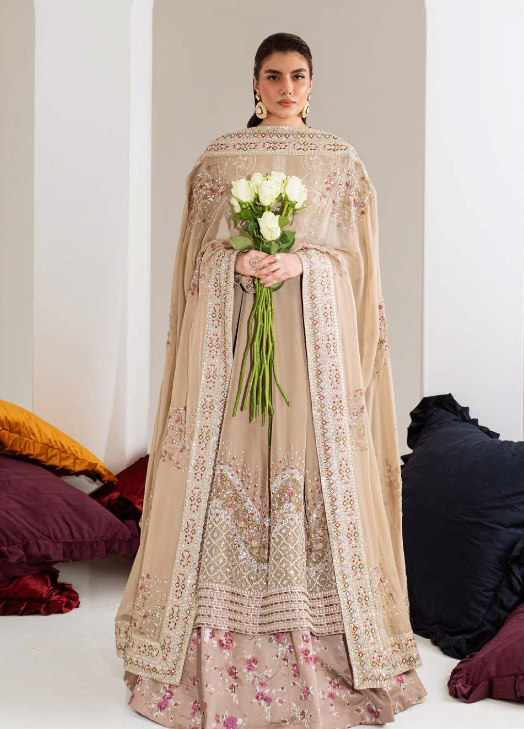 Maya by Nureh Unstitched Velvet Embroidered 3 Piece Suits NU25MV NW-108 - Festive Collection