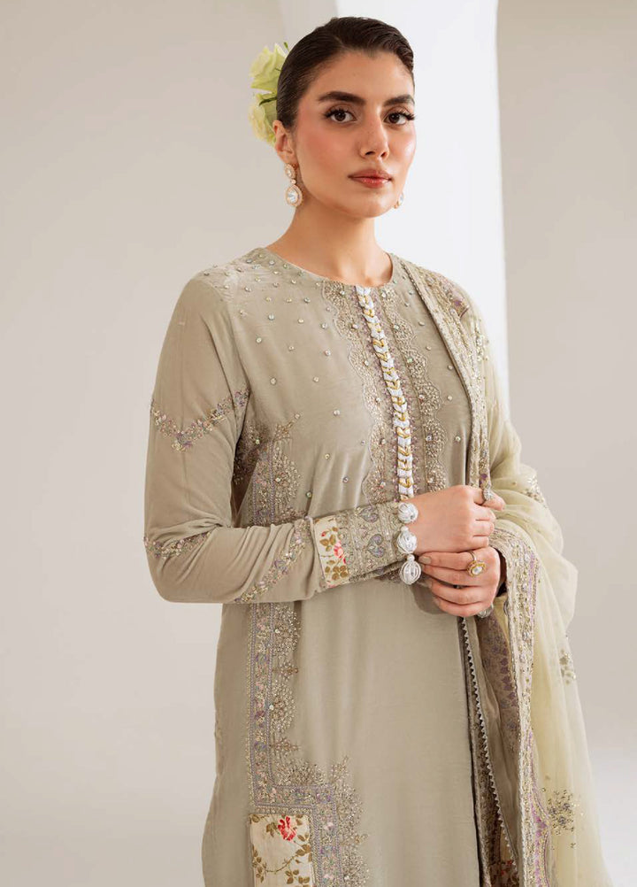 Maya by Nureh Unstitched Velvet Embroidered 3 Piece Suits NU25MV NW-111 - Festive Collection