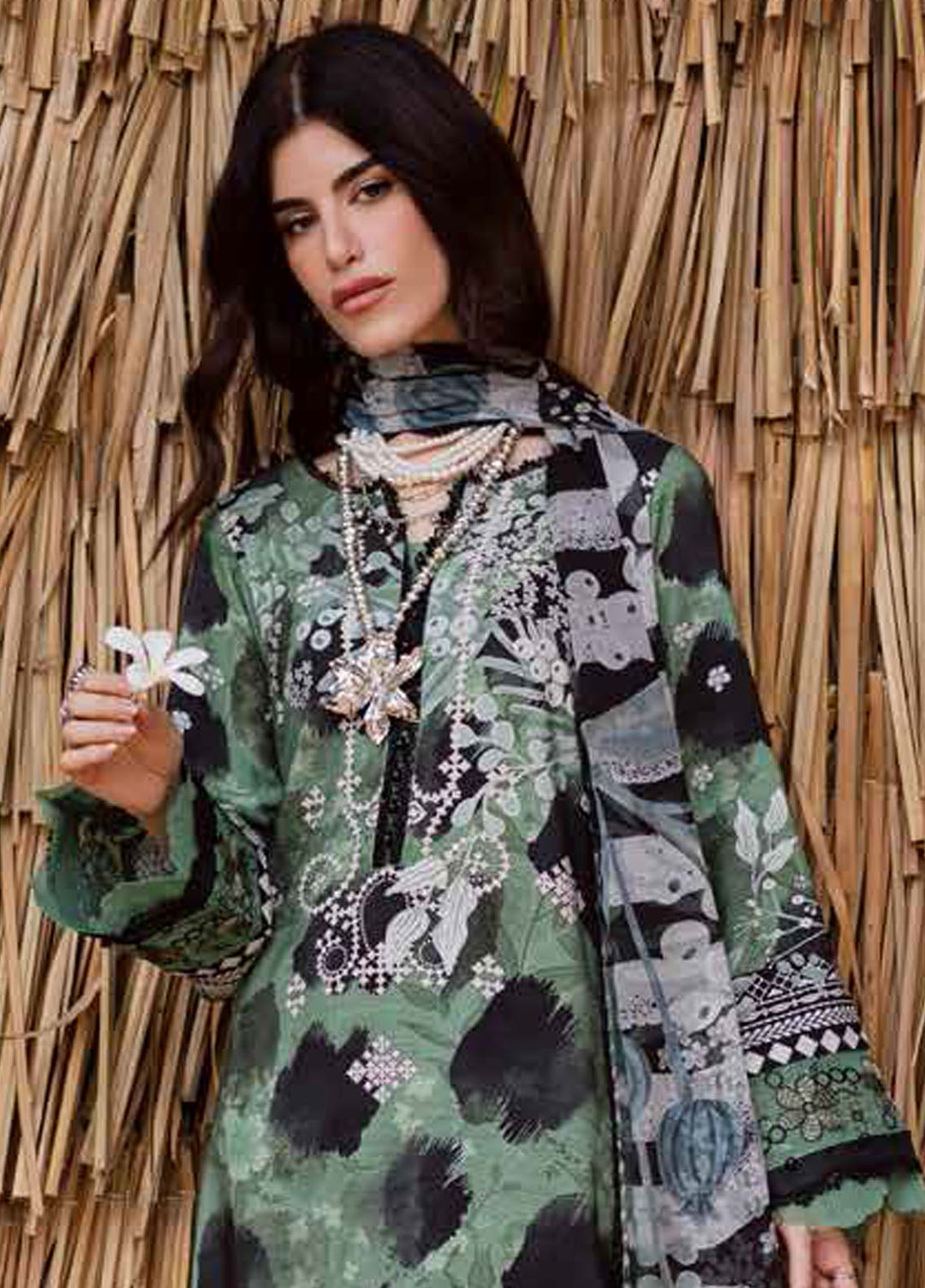 Nureh Embroidered Linen Suits Unstitched 3 Piece NU25GEU NWG-86 - Winter Collection