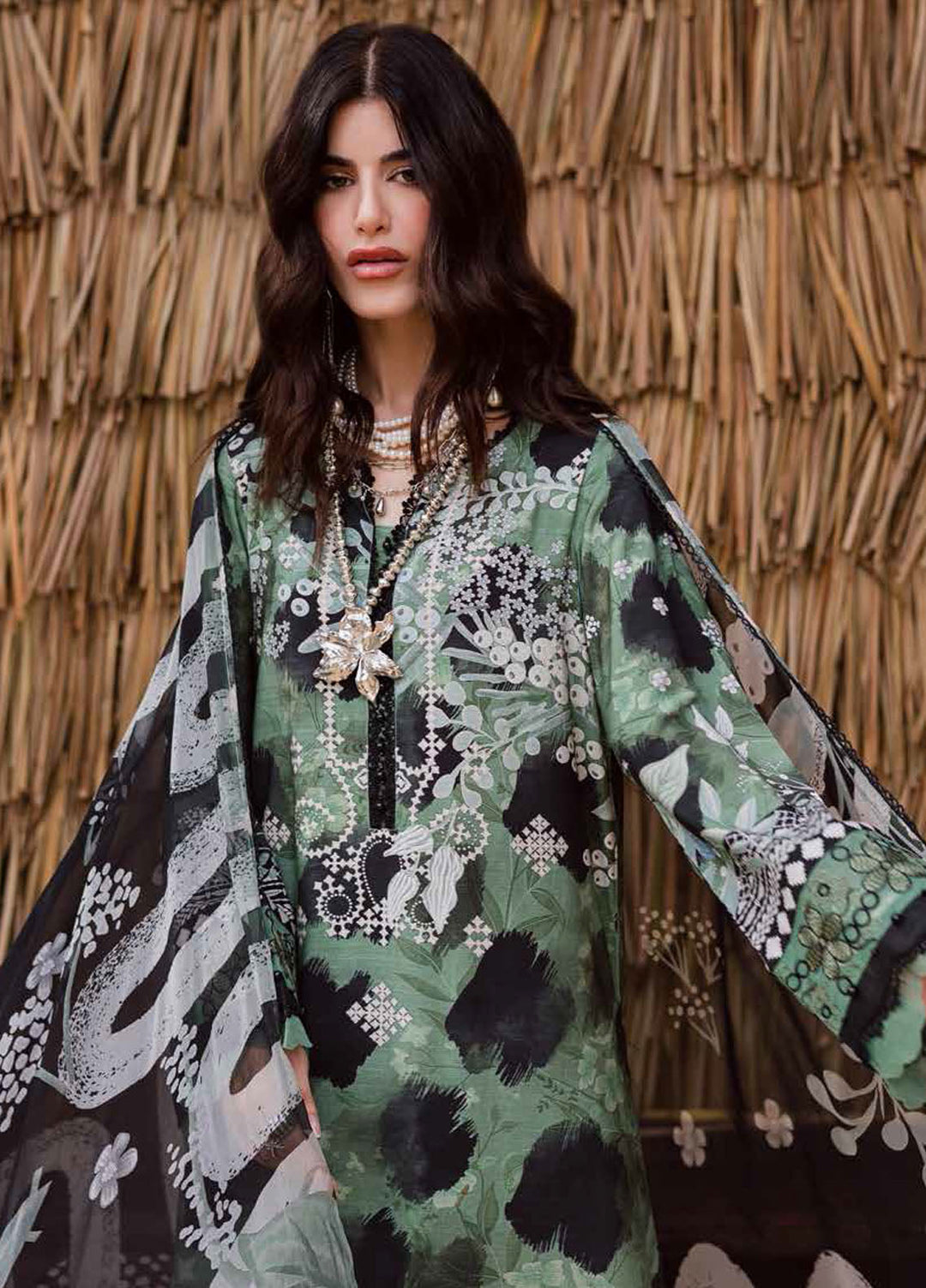 Nureh Embroidered Linen Suits Unstitched 3 Piece NU25GEU NWG-86 - Winter Collection