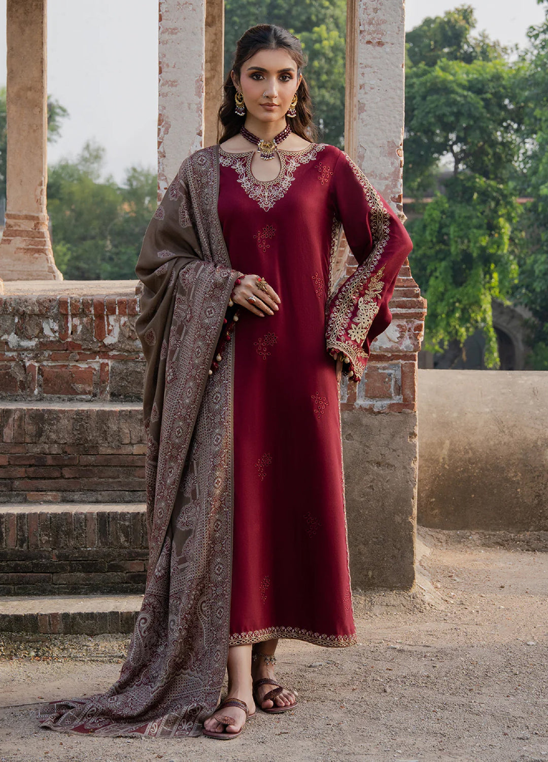 Nooraniyat by Izel Embroidered wool Suits Unstitched 3 Piece IZ25NW Naqsh - Winter Collection