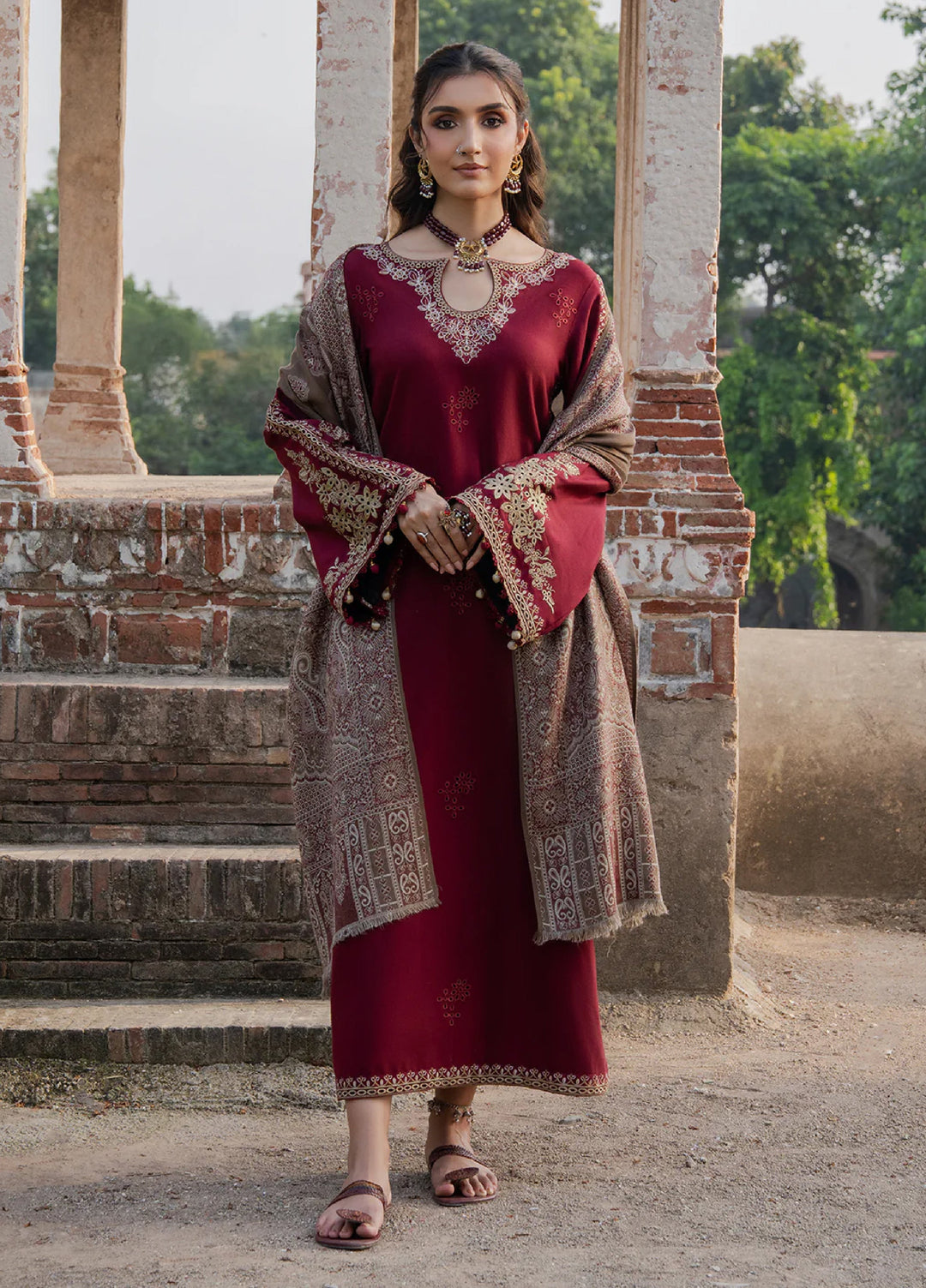 Nooraniyat by Izel Embroidered wool Suits Unstitched 3 Piece IZ25NW Naqsh - Winter Collection