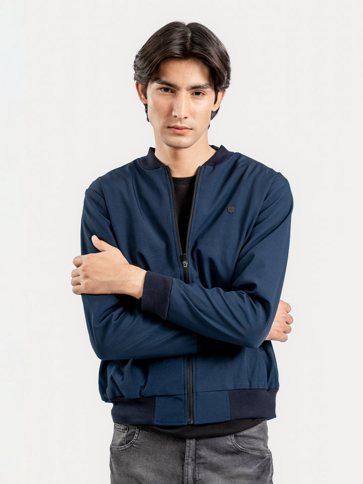 Brumano Mens RTW Solids Poly 1 Piece Navy Blue Winter Collection