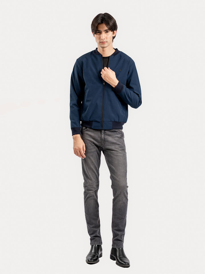 Brumano Mens RTW Solids Poly 1 Piece Navy Blue Winter Collection
