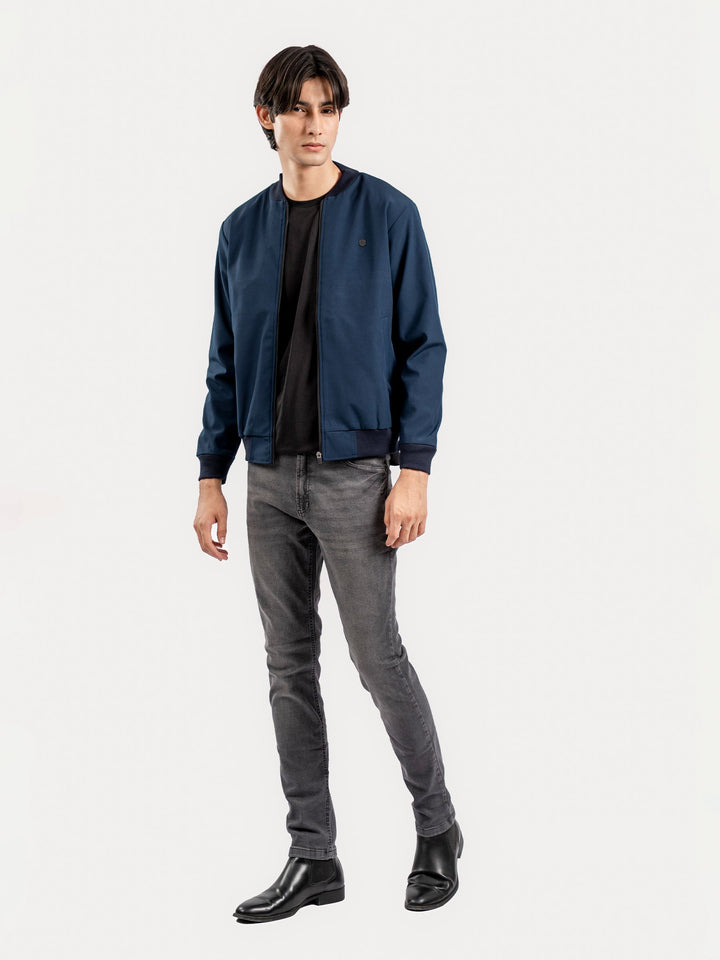 Brumano Mens RTW Solids Poly 1 Piece Navy Blue Winter Collection