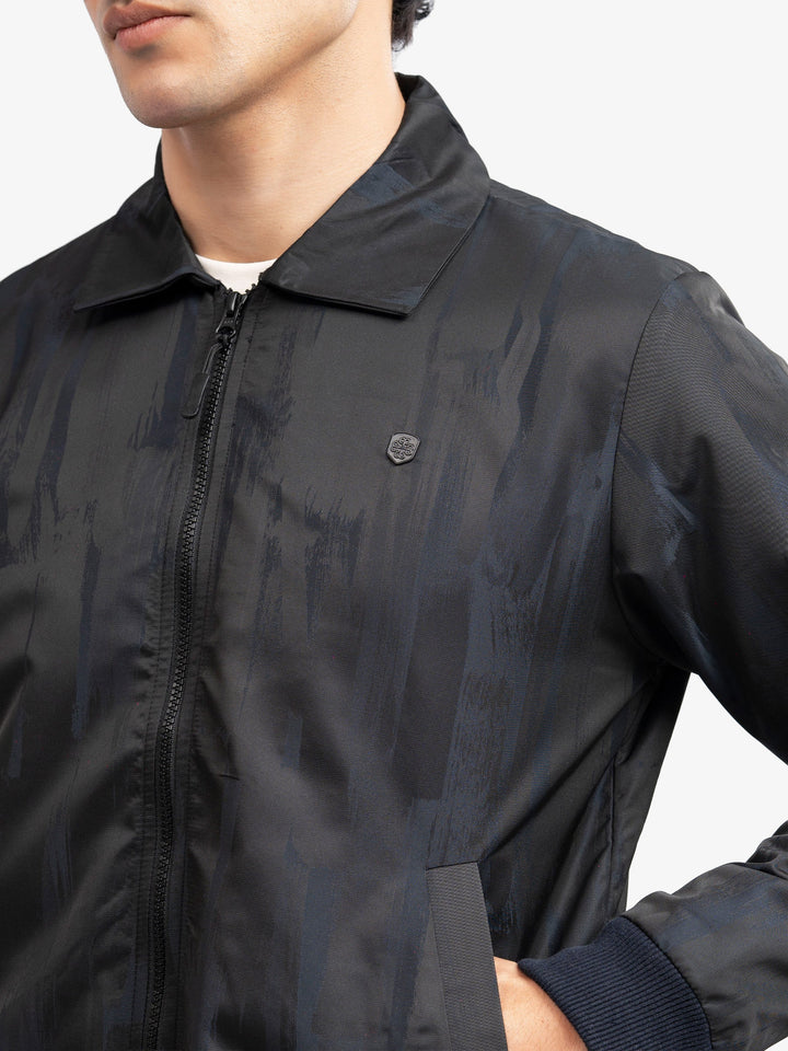 Brumano Mens RTW Solids Poly Jacket Navy Blue Collar Jacket Winter Collection